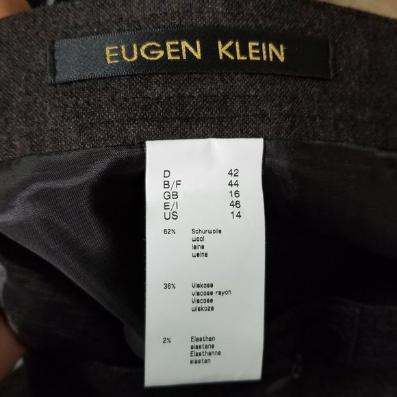 Eugen Klein Brown Wool Blend Midi Pencil Skirt - Picture 5 of 5
